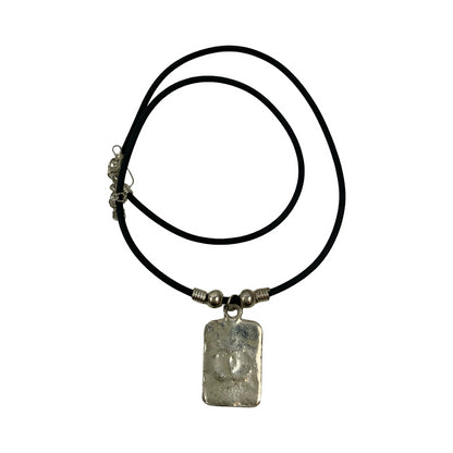 Vintage Deadstock 90s Y2K Metal Peace Sign Thong Necklace