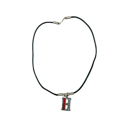Vintage Deadstock 90s Y2K Red Letter 'H' Initial Thong Necklace
