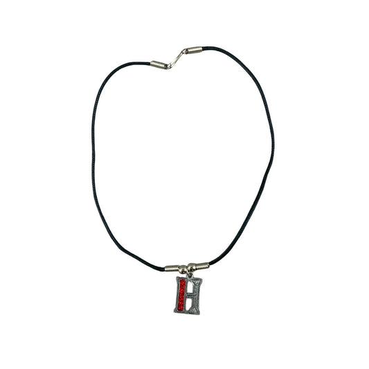 Vintage Deadstock 90s Y2K Red Letter 'H' Initial Thong Necklace