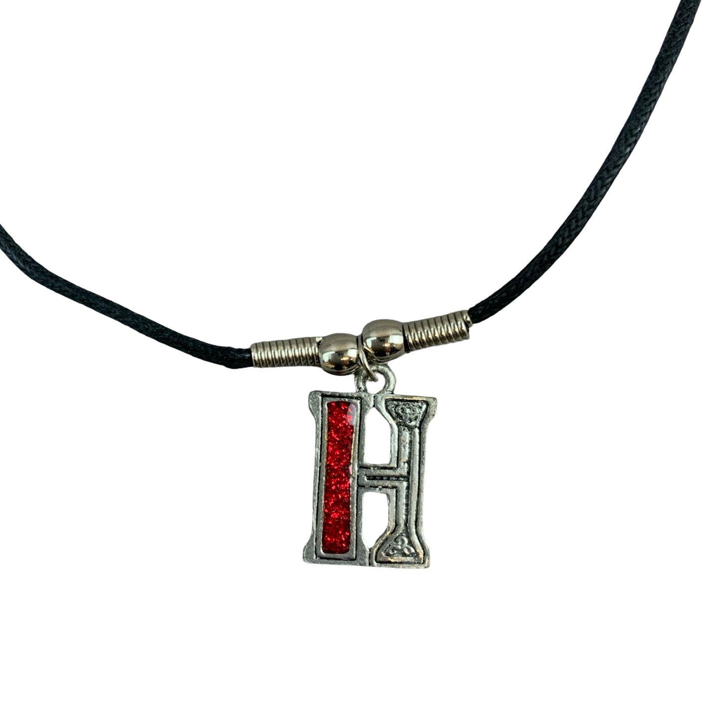 Vintage Deadstock 90s Y2K Red Letter 'H' Initial Thong Necklace