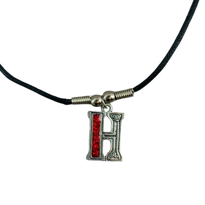 Vintage Deadstock 90s Y2K Red Letter 'H' Initial Thong Necklace