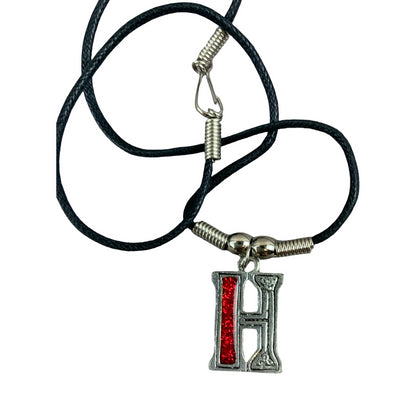 Vintage Deadstock 90s Y2K Red Letter 'H' Initial Thong Necklace