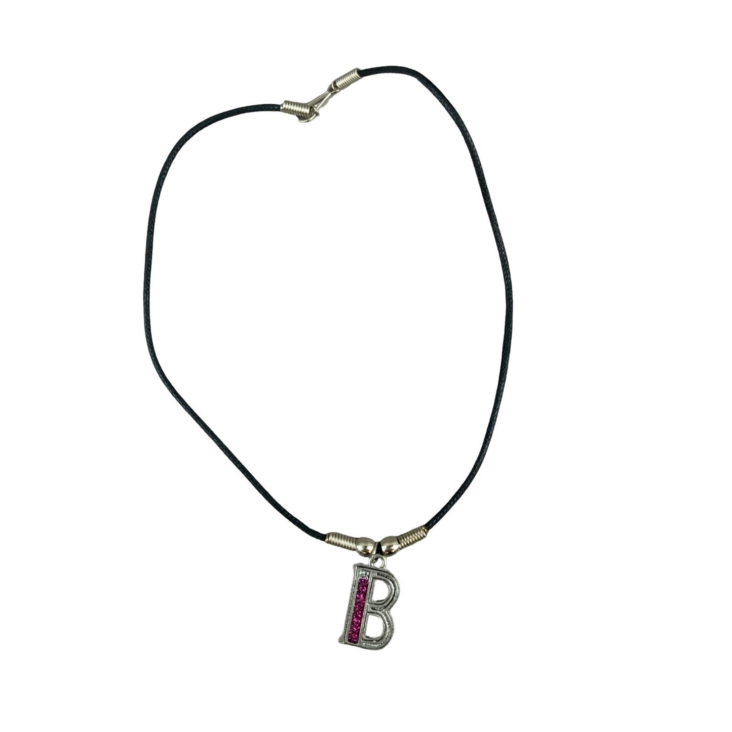Vintage Deadstock 90s Y2K Pink Letter 'B' Initial Thong Necklace