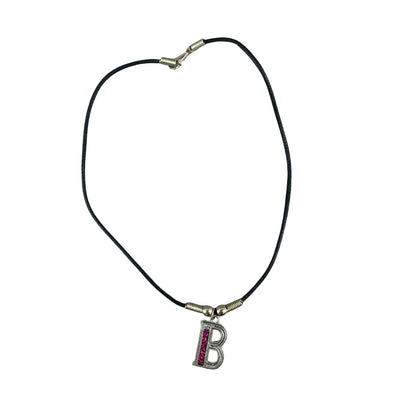 Vintage Deadstock 90s Y2K Pink Letter 'B' Initial Thong Necklace
