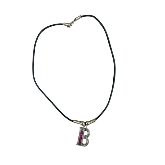 Vintage Deadstock 90s Y2K Pink Letter 'B' Initial Thong Necklace