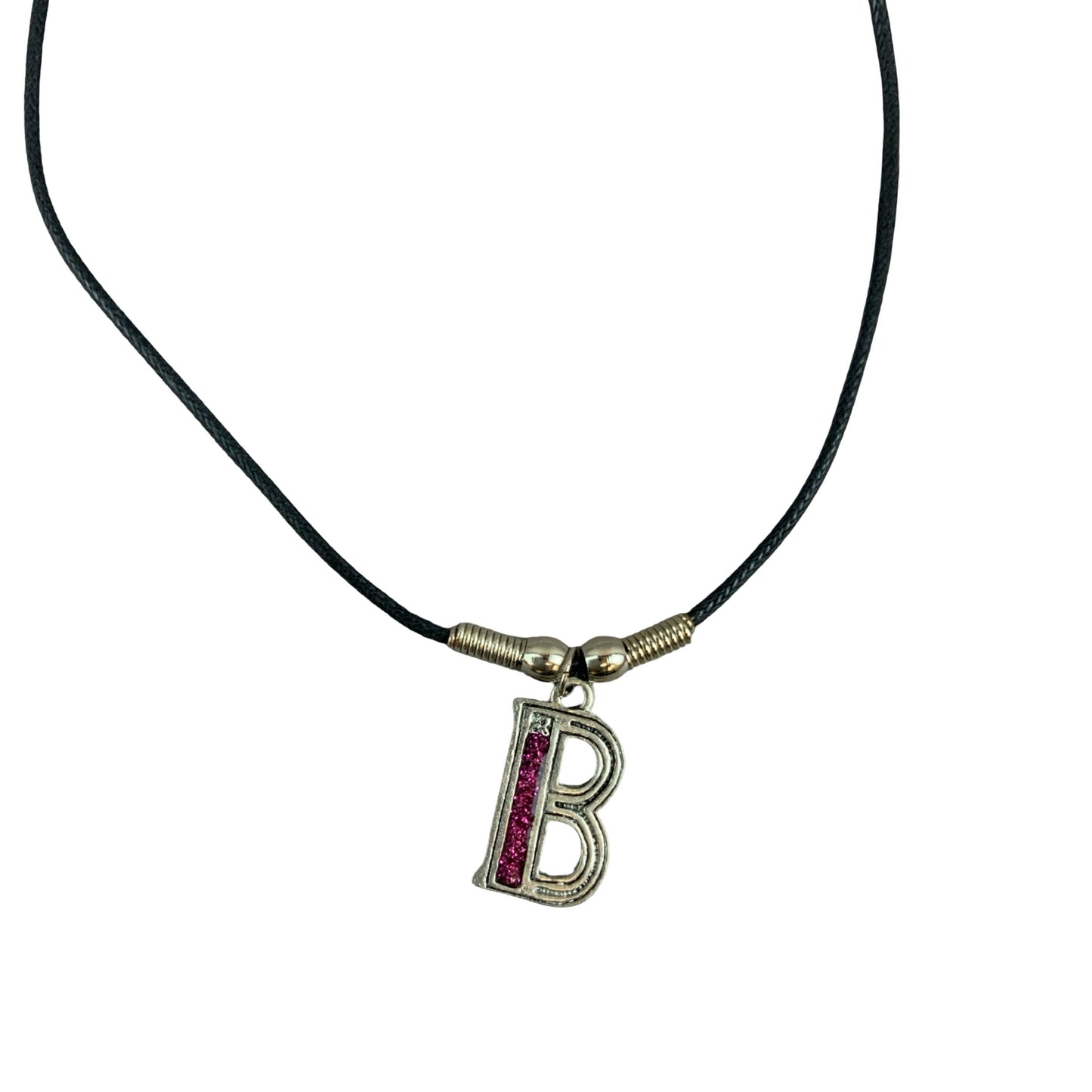 Vintage Deadstock 90s Y2K Pink Letter 'B' Initial Thong Necklace