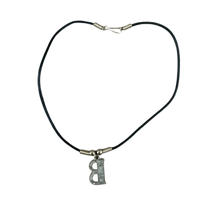 Vintage Deadstock 90s Y2K Pink Letter 'B' Initial Thong Necklace