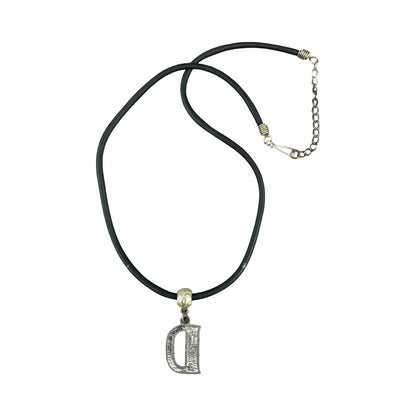 Vintage Deadstock 90s Y2K Purple Letter 'D' Initial Thong Necklace