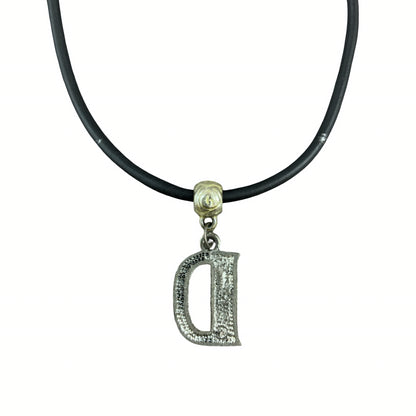 Vintage Deadstock 90s Y2K Purple Letter 'D' Initial Thong Necklace