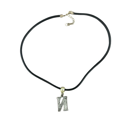 Vintage Deadstock 90s Y2K Purple Letter 'N' Initial Thong Necklace