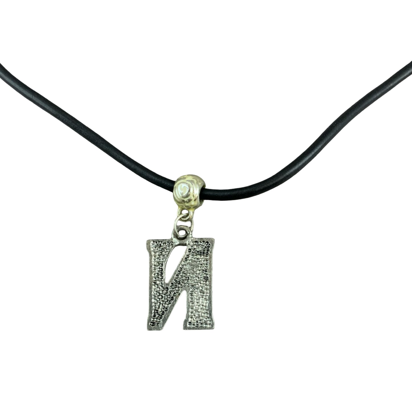 Vintage Deadstock 90s Y2K Purple Letter 'N' Initial Thong Necklace