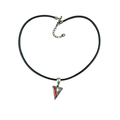 Vintage Deadstock 90s Y2K Orange Letter 'V' Initial Thong Necklace