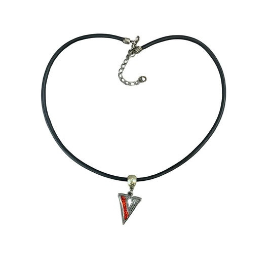 Vintage Deadstock 90s Y2K Orange Letter 'V' Initial Thong Necklace