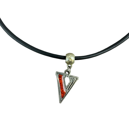 Vintage Deadstock 90s Y2K Orange Letter 'V' Initial Thong Necklace