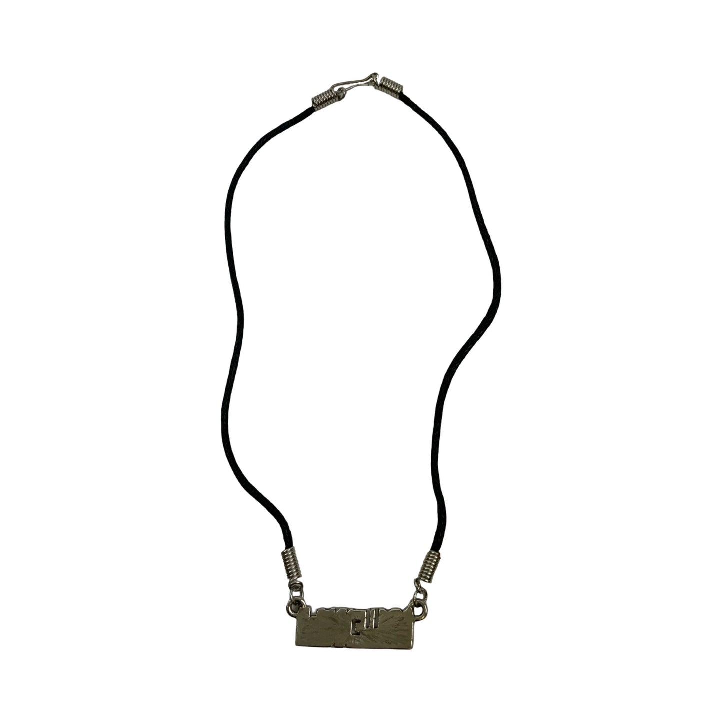 Vintage Deadstock Y2K Metal Silver Millennium Spell Out Thong Necklace