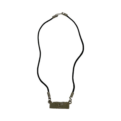 Vintage Deadstock Y2K Metal Silver Millennium Spell Out Thong Necklace