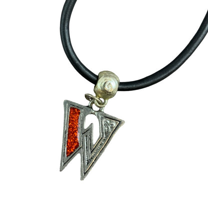 Vintage Deadstock 90s Y2K Orange Letter 'W' Initial Thong Necklace