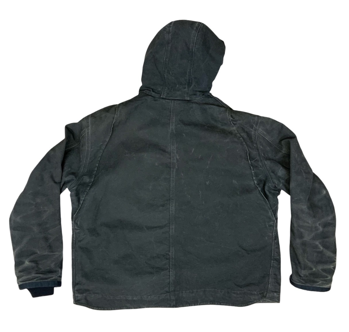 Vtg Carhartt Black Heavy Duck Canvas Workwear Jacket Parka Thermal Lined 3XL
