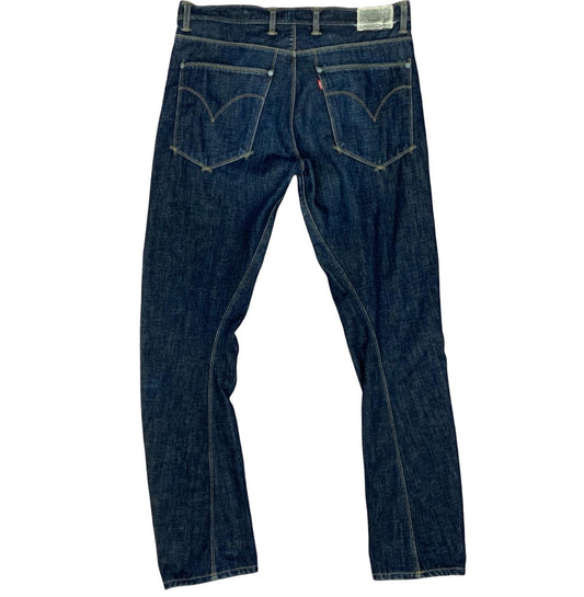 Vtg Levis Engineered Twisted Seam Red Tab Jeans Dark Indigo Blue 38W 35L