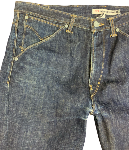Vtg Levis Engineered Twisted Seam Red Tab Jeans Dark Indigo Blue 38W 35L
