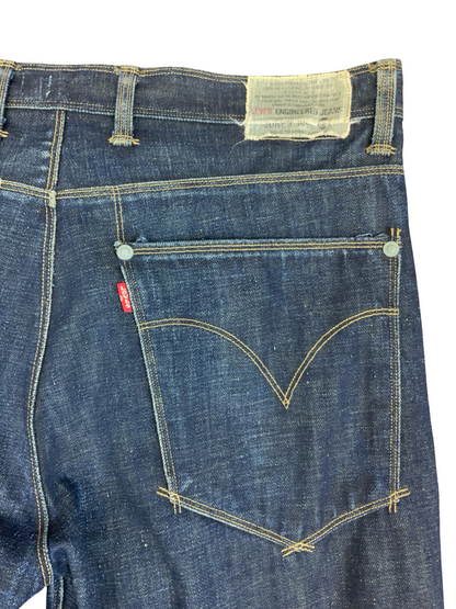 Vtg Levis Engineered Twisted Seam Red Tab Jeans Dark Indigo Blue 38W 35L