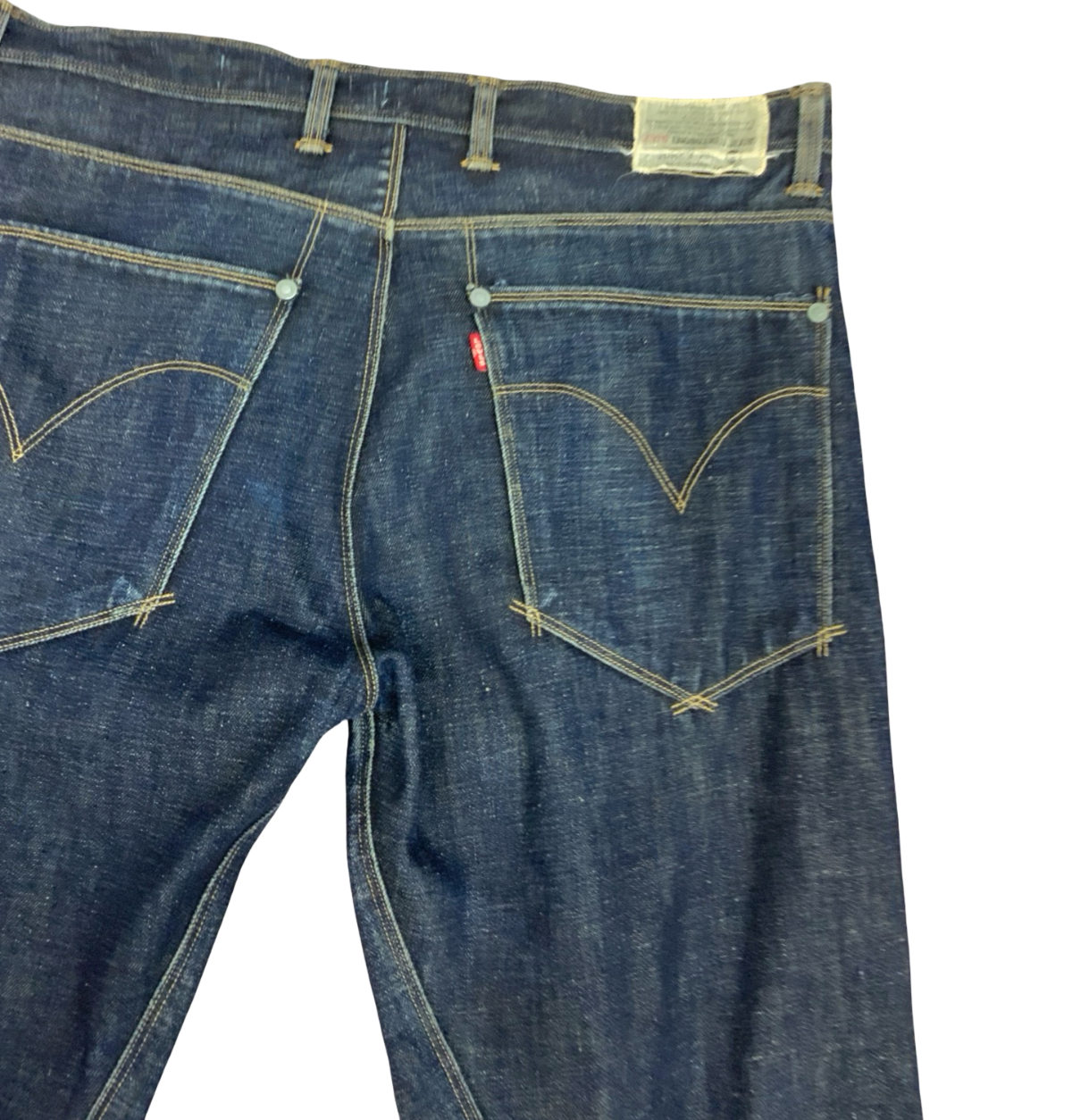 Vtg Levis Engineered Twisted Seam Red Tab Jeans Dark Indigo Blue 38W 35L