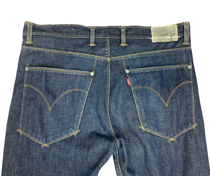 Vtg Levis Engineered Twisted Seam Red Tab Jeans Dark Indigo Blue 38W 35L