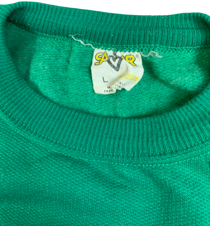 Vtg 1970s Green Sweatshirt Snake Valley Bryce Canyon Marathon Motocross UK L