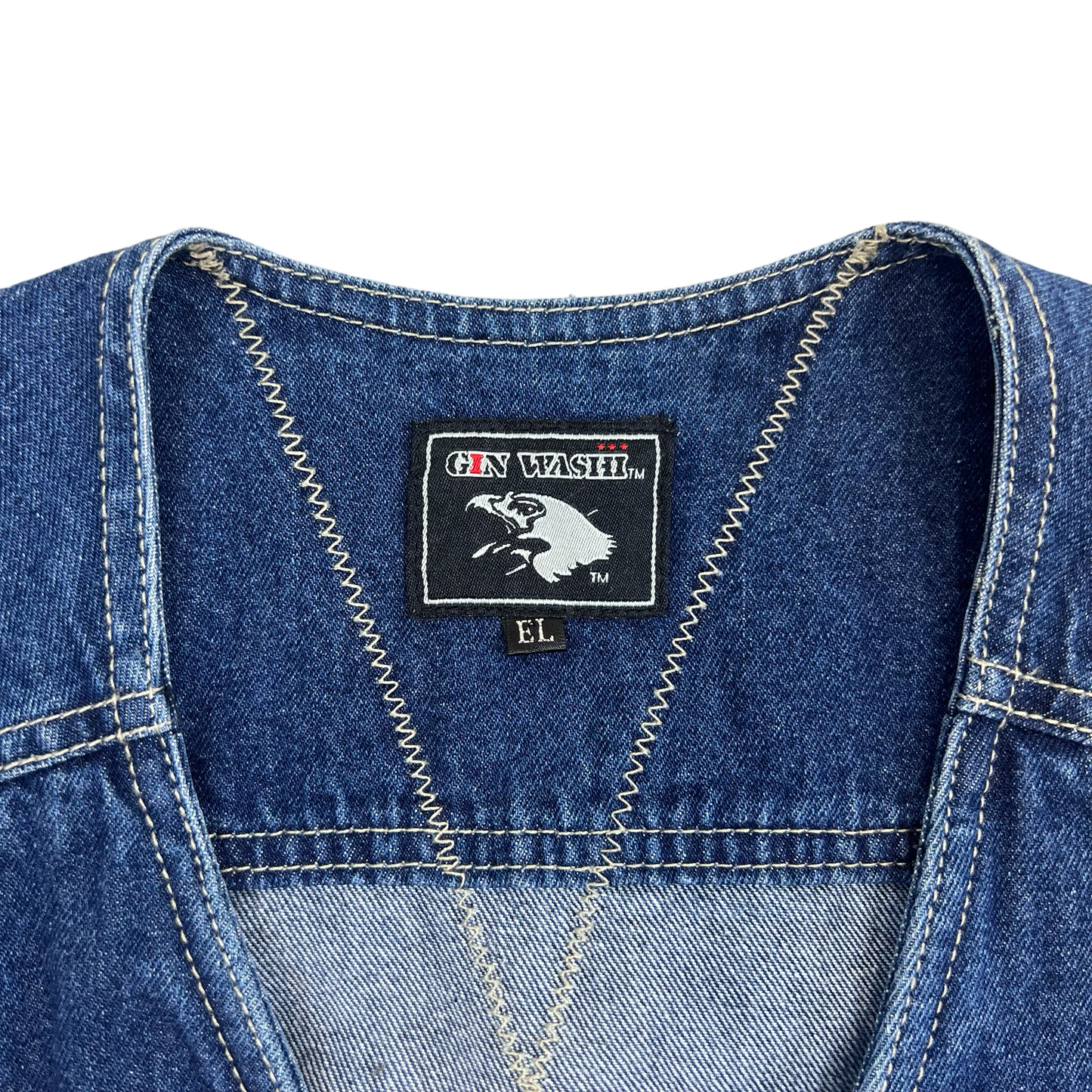 Vintage 90s Blue Denim Utility Vest L