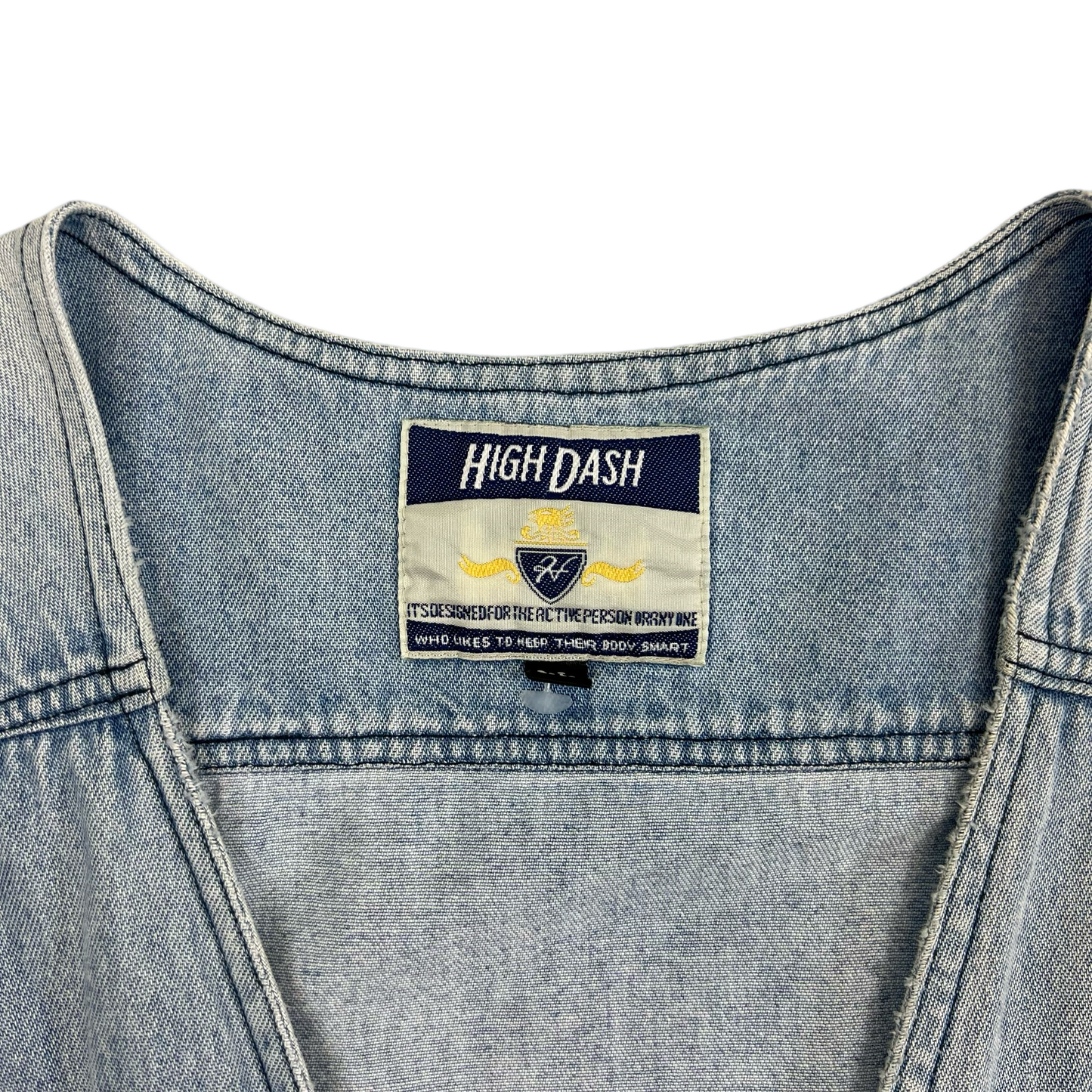 Vintage 90s Light Blue Denim Utility Vest L