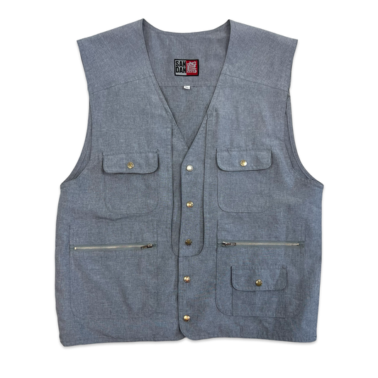 Vintage Grey Utility Vest M