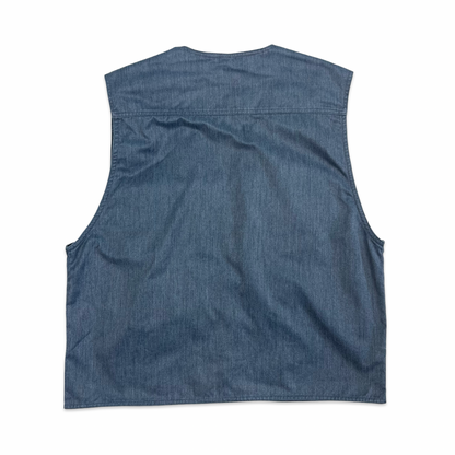 Vintage Blue-Grey Utility Vest L