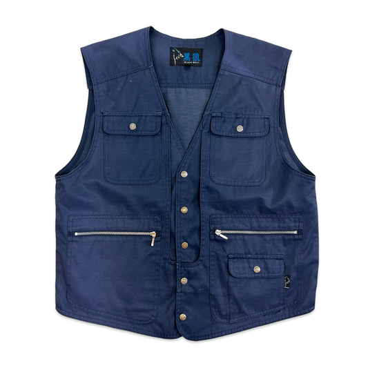 Vintage Blue Utility Vest M