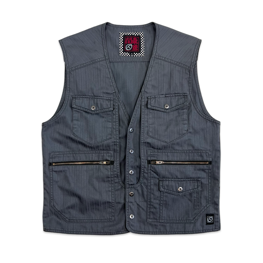Vintage Grey Utility Vest S