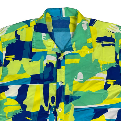 Vintage Bright Abstract Print Shirt M
