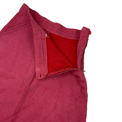 Vintage 60s 70s Red Wool Midi Skirt S 10 12
