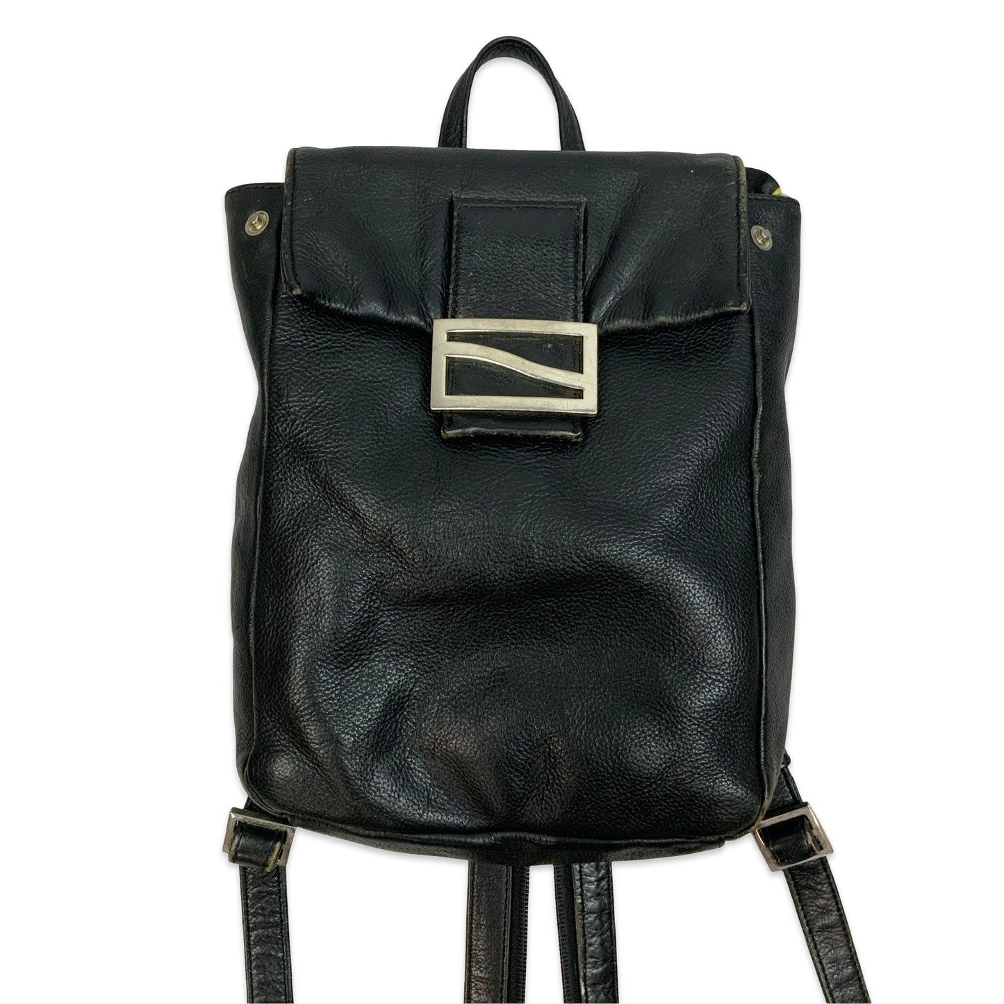 90s Black Leather Back Pack