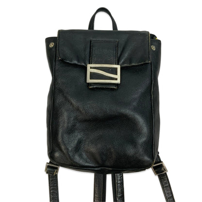 90s Black Leather Back Pack