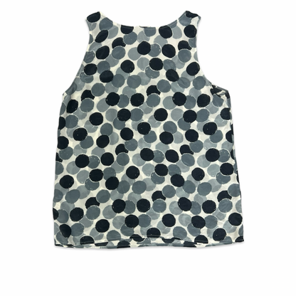 Sleeveless Grey Spot Print Silk Blouse 12