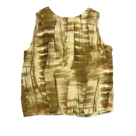 Brown Abstract Print Sleeveless Blouse 20