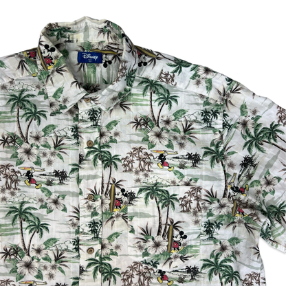 Disney Mickey Mouse Print Aloha Shirt XL