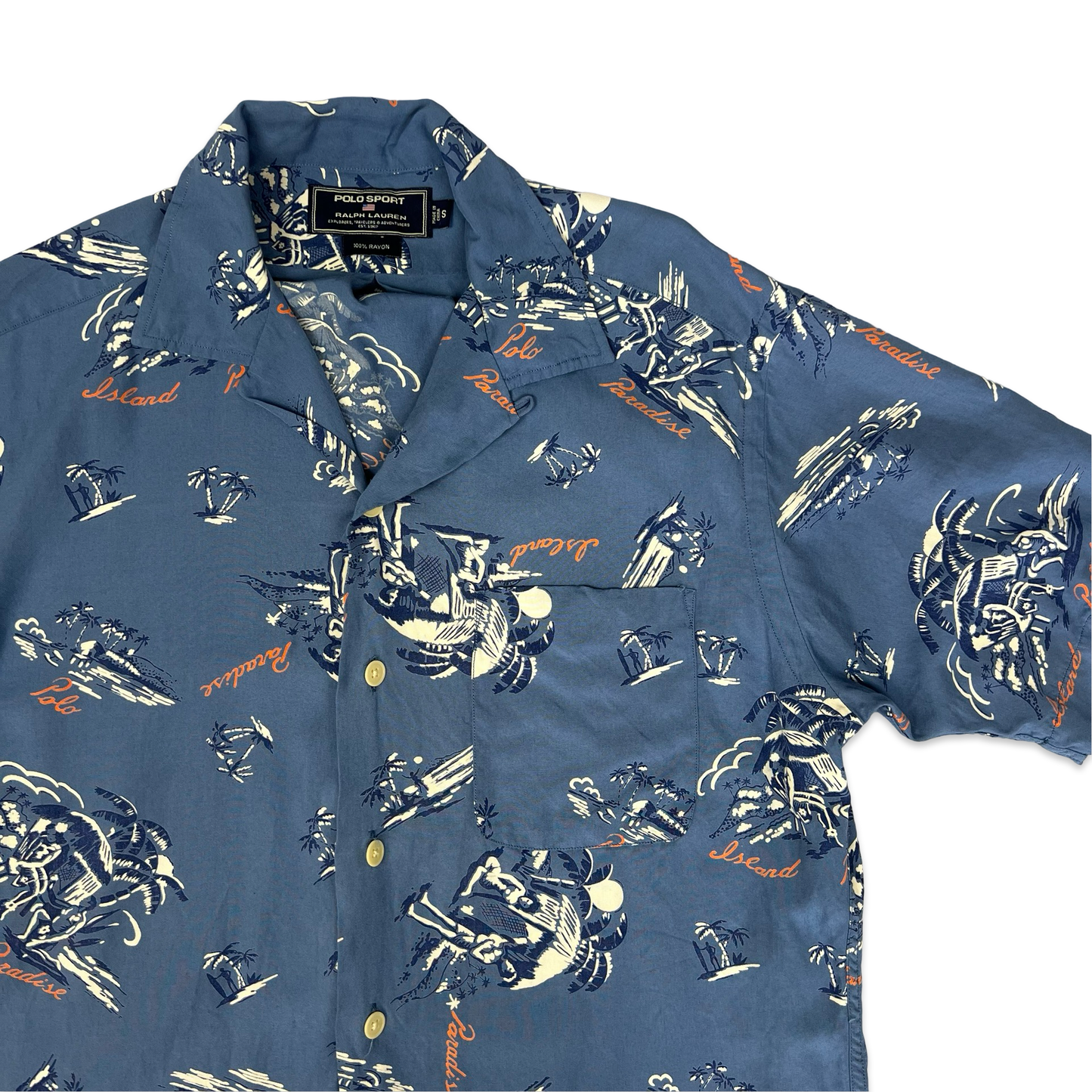 Polo Sport Ralph Lauren Blue Aloha Shirt M