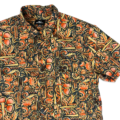 O'Neill Black & Orange Abstract Print Shirt M