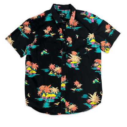 Billabong Black Beach Print Shirt M