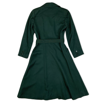 Vintage 90s Green Ladies' Wool Trench Coat 4