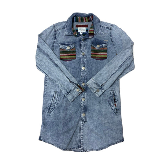 Vintage 90s Billabong Colourful Tapestry Stonewashed Denim Shirt S M