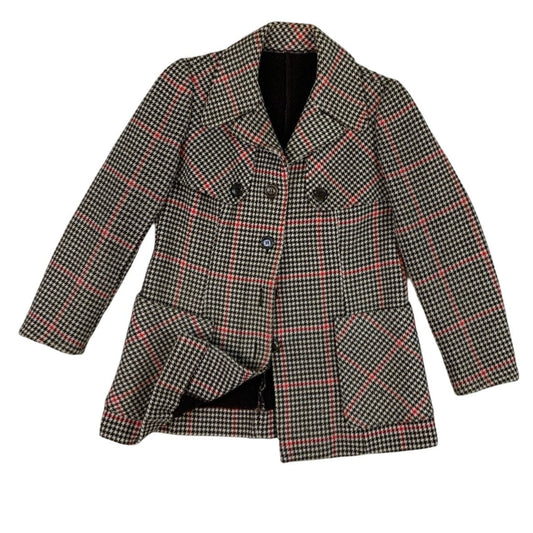 Vintage Dog Tooth Pattern Wool Jacket 6 8