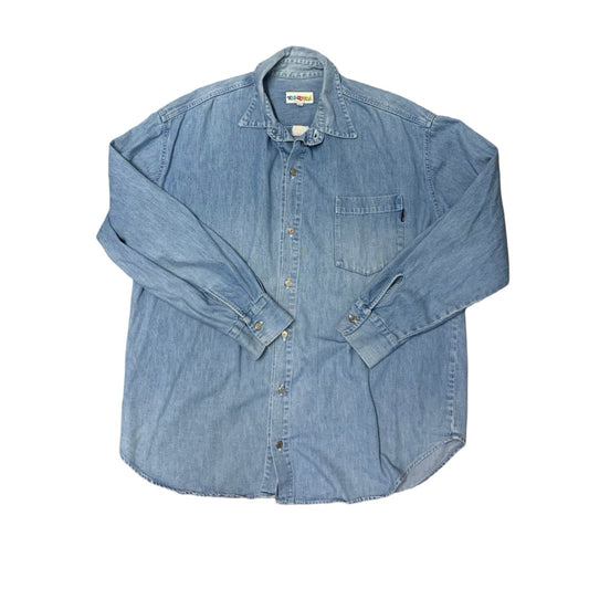 Vintage 90s 'Too Cute!' Disney Embroidered Denim Shirt XL 2XL
