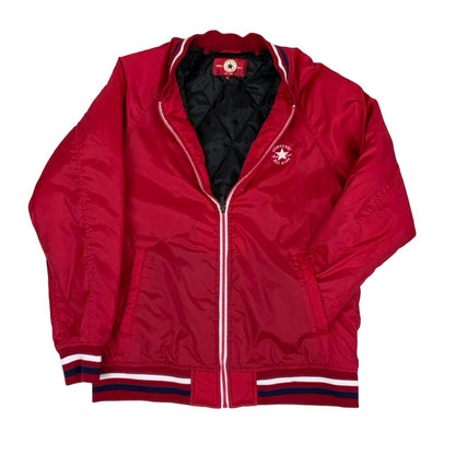 Vintage 90s Converse Red Quilted Bomber Jacket L XL