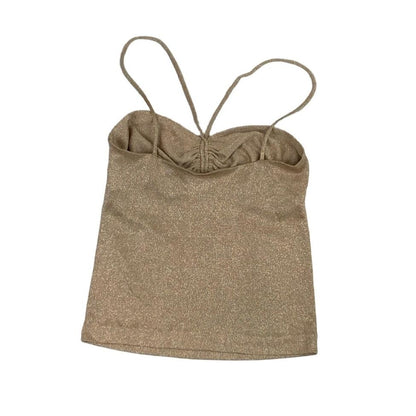 Vintage 'N. Rossella' Gold Sparkle Tank Top 8 10
